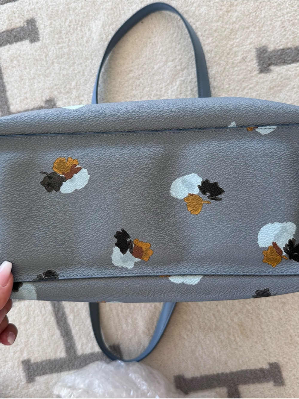 Coach Floral Print Leather Tote Bag in Light Blue 2016 Coach Taylor tote - Picture 16 of 16